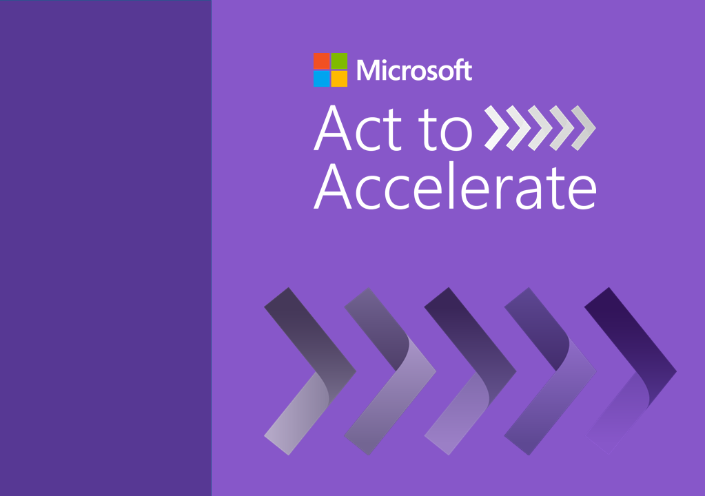 Act to Accelerate Schriftzug auf violettem Hintergrund