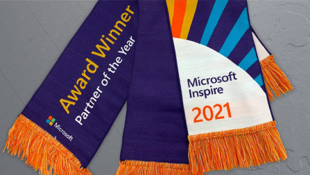 partner of the year awards purple and orange winners scarf
