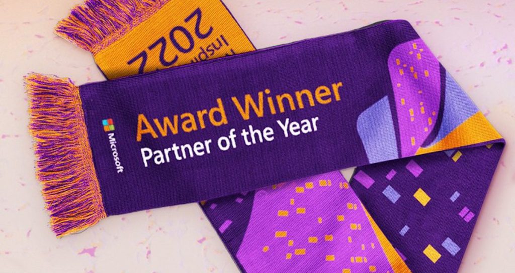 Scarf showing the Award Winner - Partner of the Year