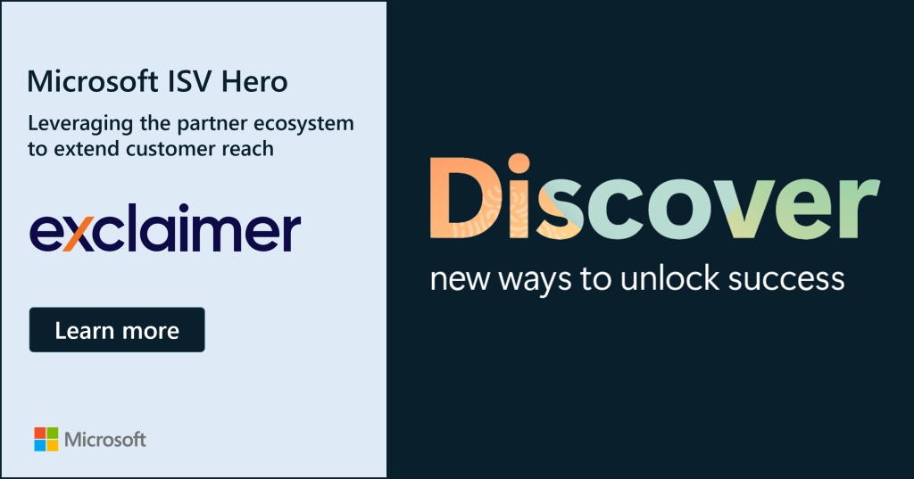 ISV Hero featuring Exclaimer