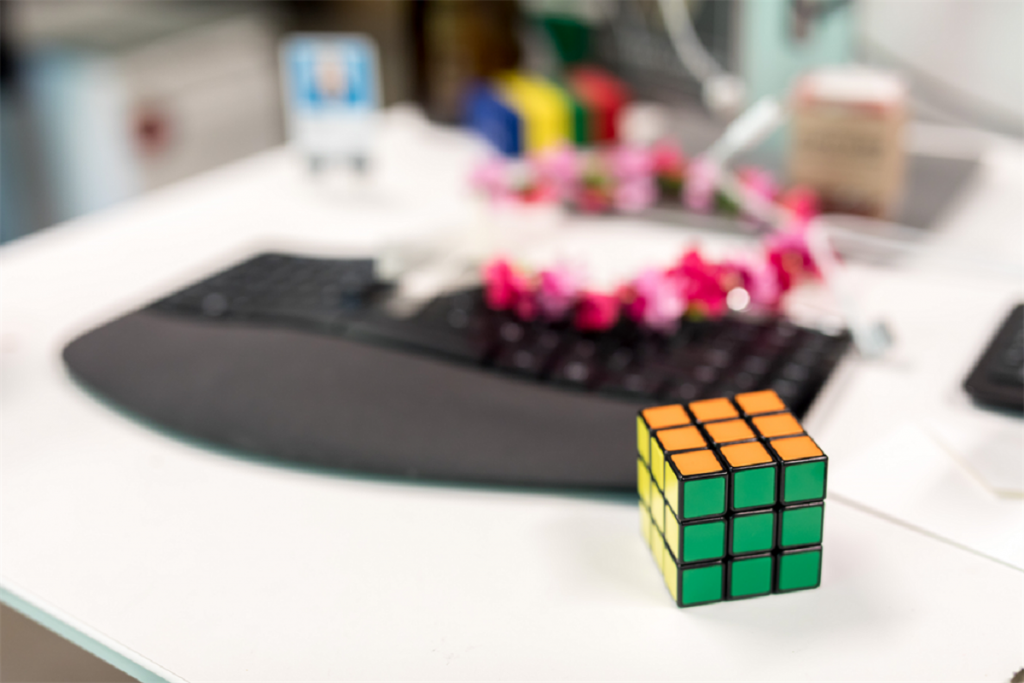 Rubik's cube on desk