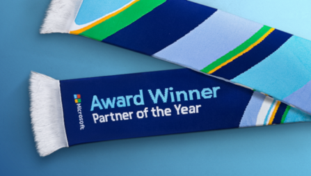 Scarf graphic that reads Award Winner Partner of the Year